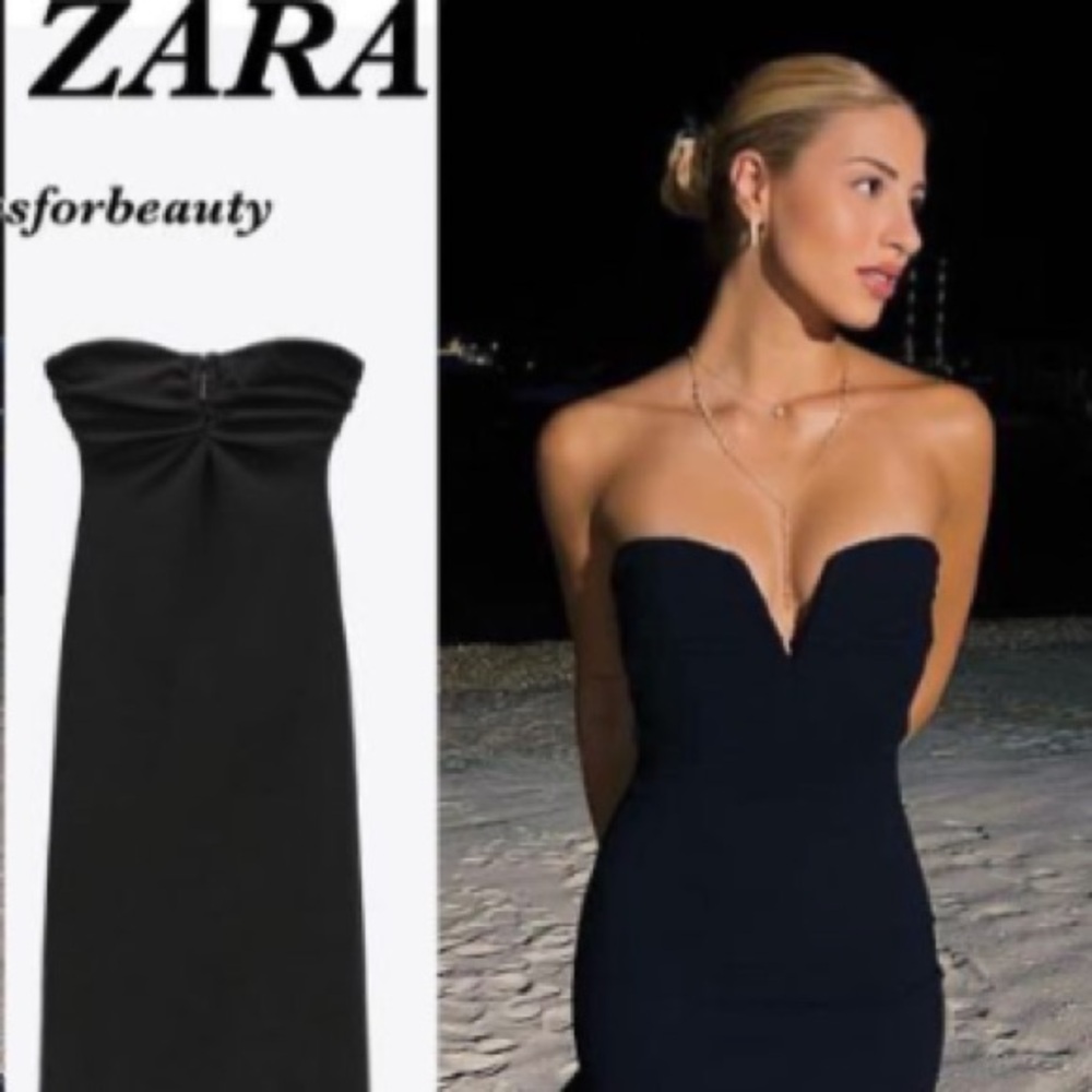 🆕 NWOT ZARA midi dress zara code 7385/210 - Picture 2 of 9
